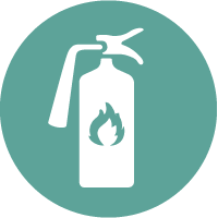 Fire extinguisher safety training logo 