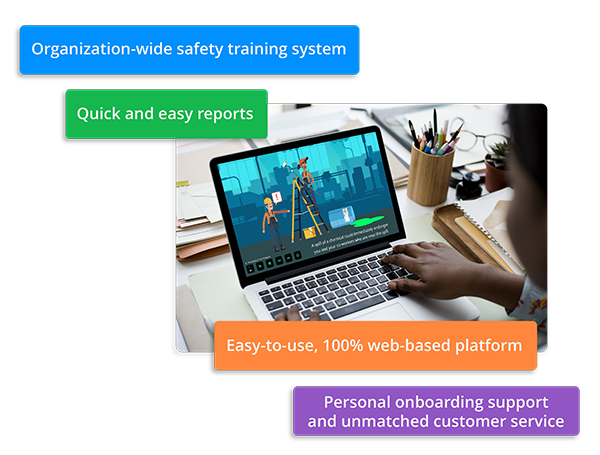 eSafety is a organization-wide safety training system with quick & easy reports. It is a 100% based platform where you receive personal onboarding support.